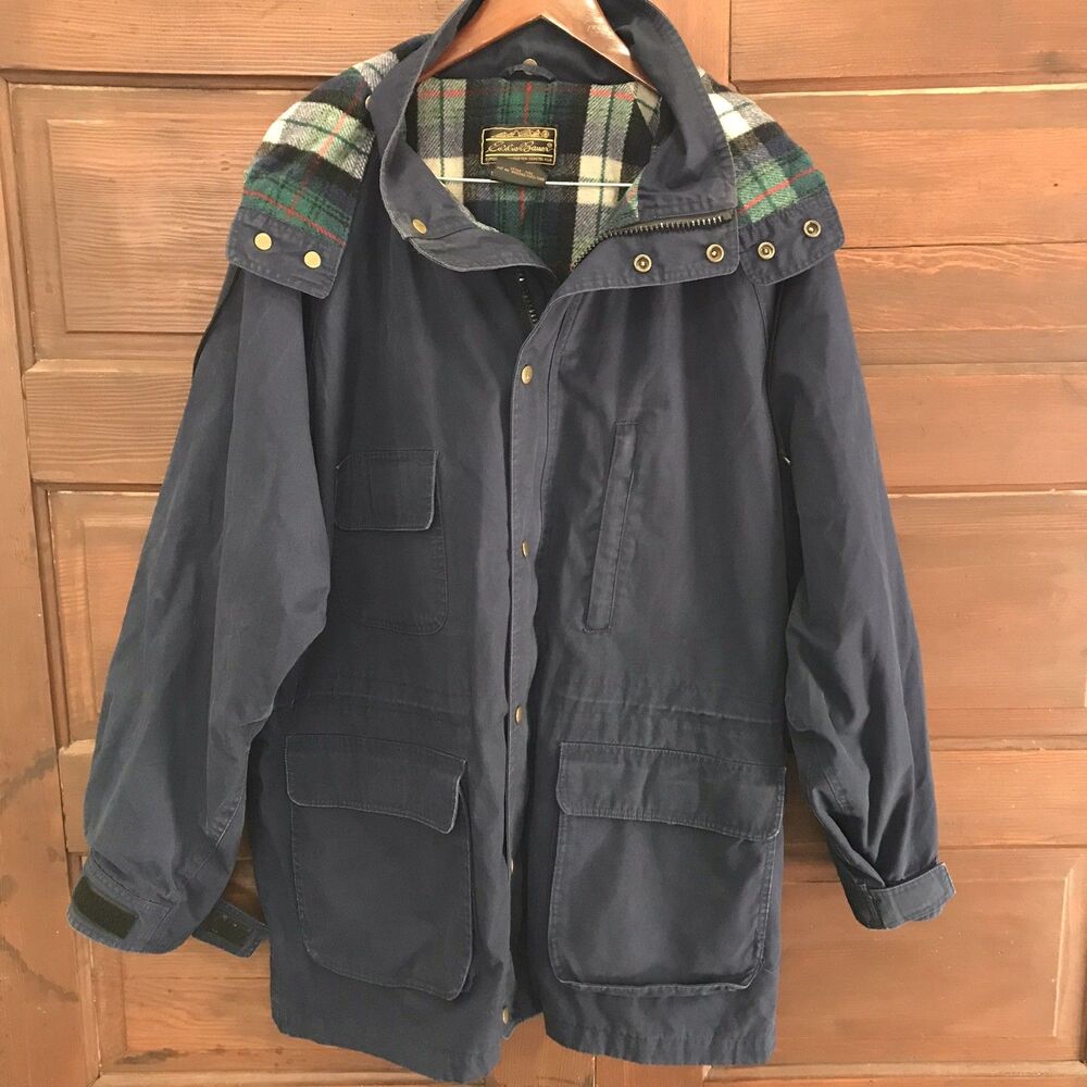 Vintage Eddie Bauer Jacket Mens XL Mountain Parka Flannel Wool Lined Coat Chore